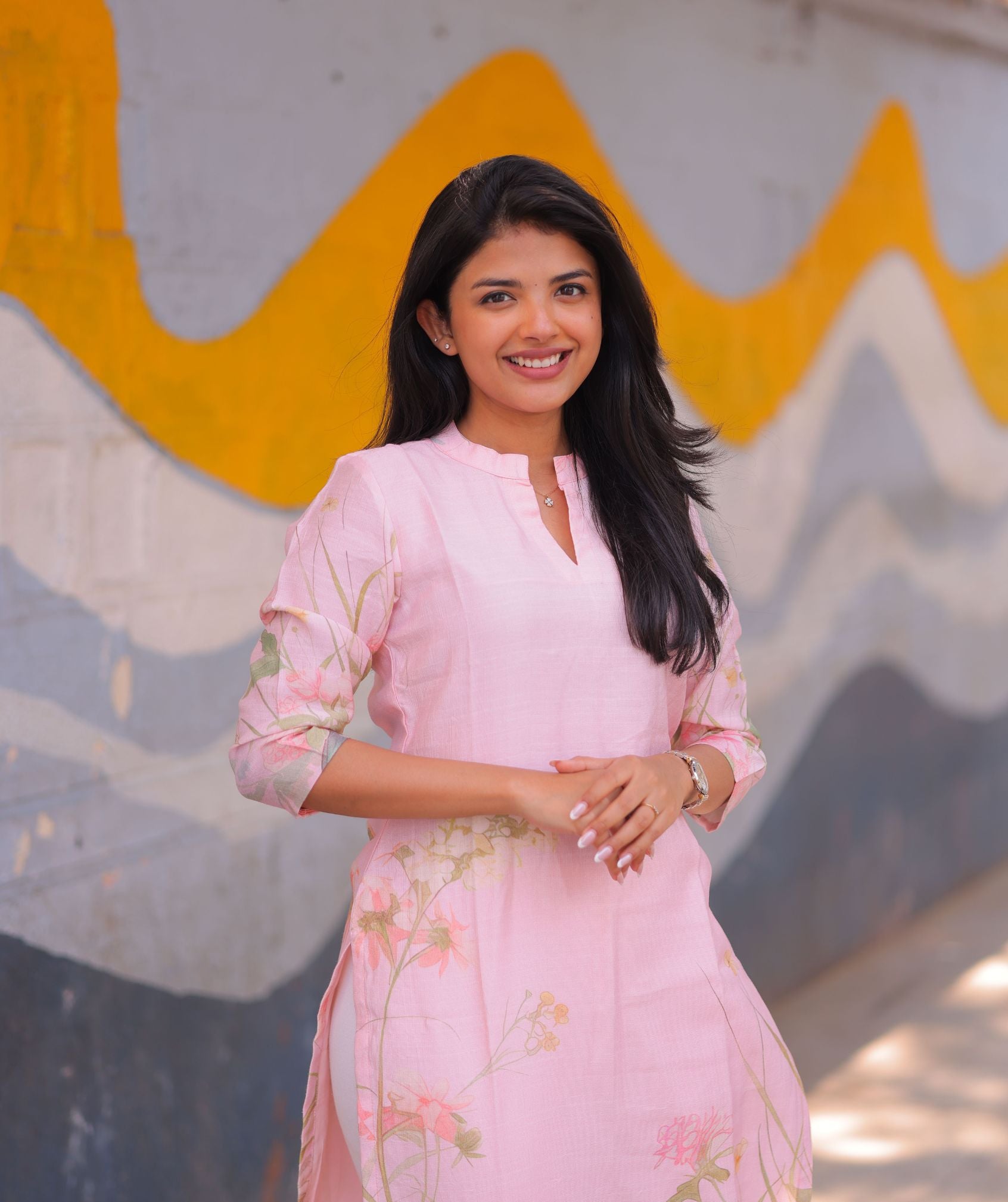 Rosé Garden Siberian Silk Kurti – Elegant Casual Style - image 2