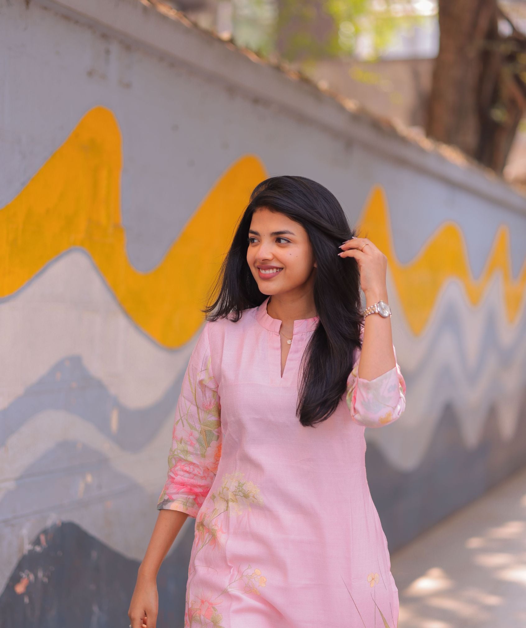 Rosé Garden Siberian Silk Kurti – Elegant Casual Style - image 4